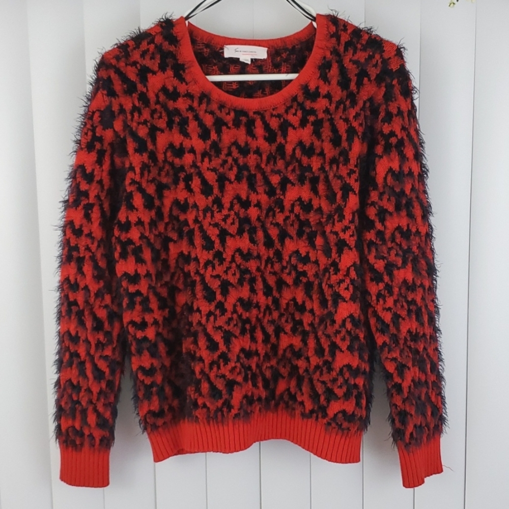 Leopard Patterned Dyelash Pullover Sweater